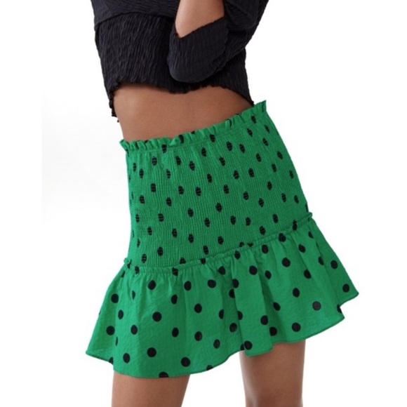 Zara Green and black Skirt size M NWT - Picture 1 of 5